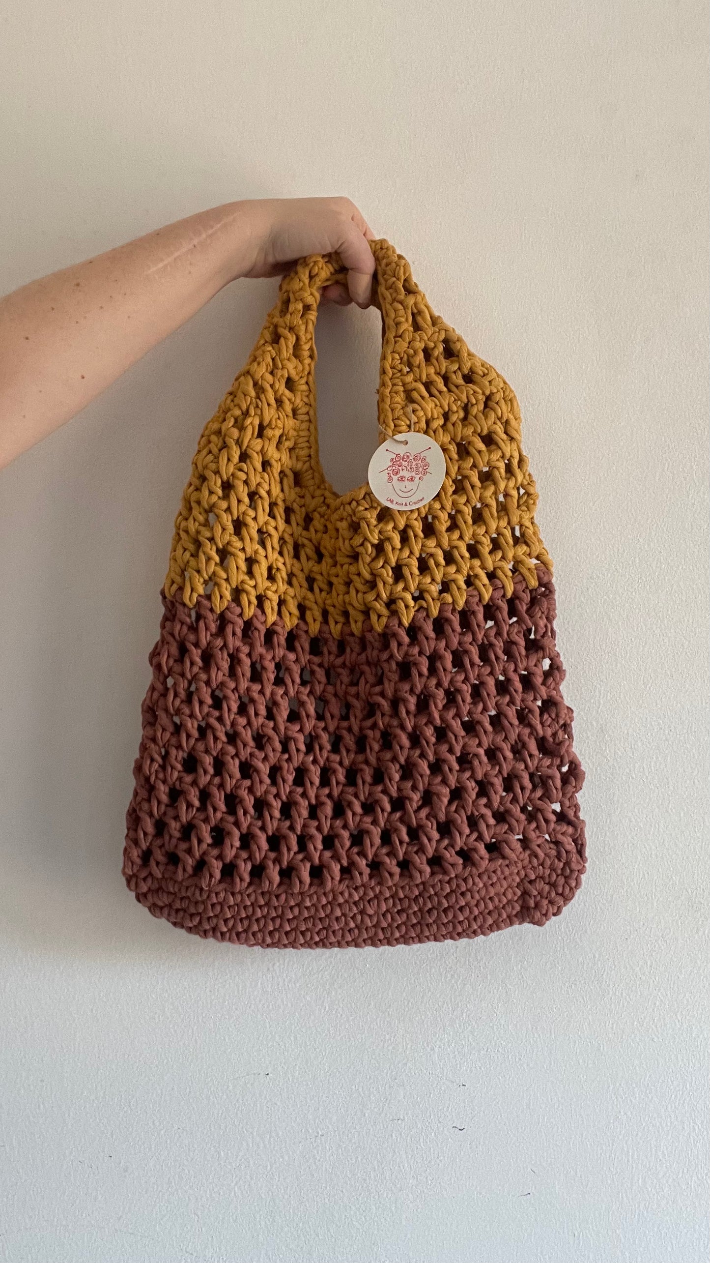 Borsa rete uncinetto cotone fatta a mano | Lab Knit & Crochet
